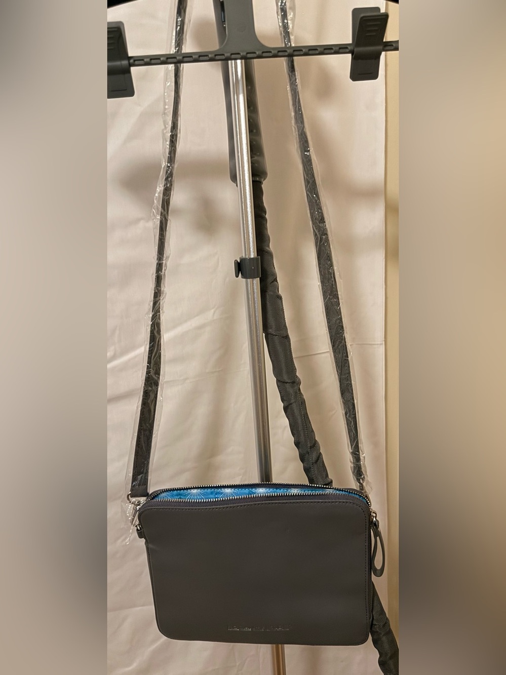 Rowan + Fields Crossbody Bag - Black with Blue lining